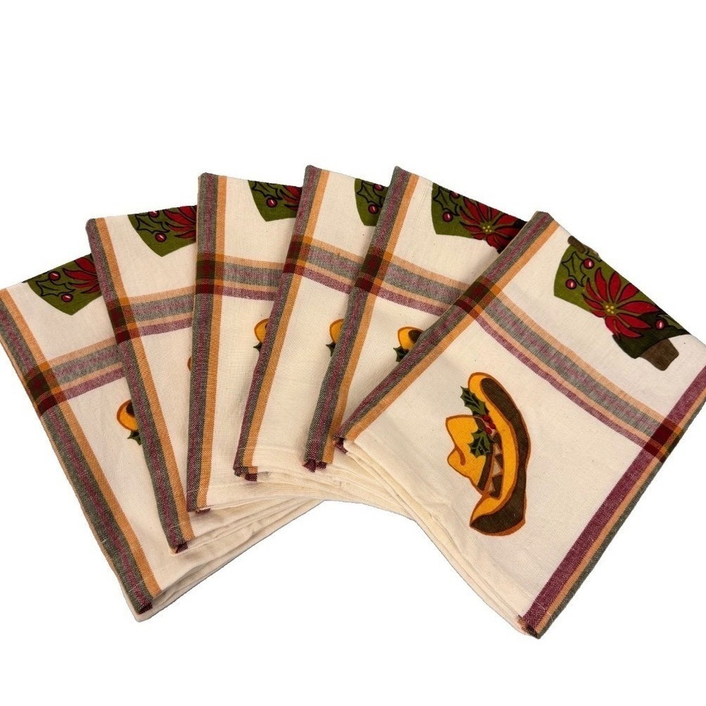 St. Nicholas Square Napkins Set Of 6 Cream Western Christmas Southwestern Rustic